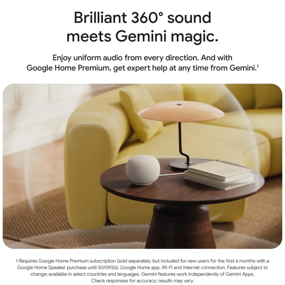Google Home Speaker smart högtalare med Gemini Porcelain