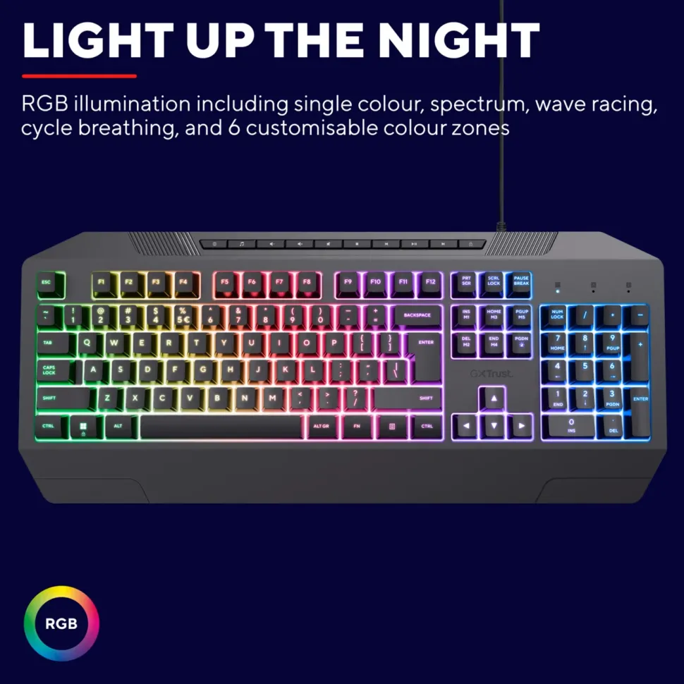 GXTrust GXT 836 Evocx RGB Gamingtangentbord