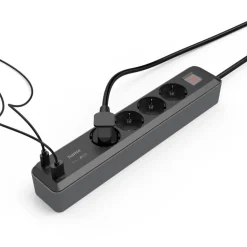 Hama Grenuttag med USB-C/A 65 W PD 4 uttag