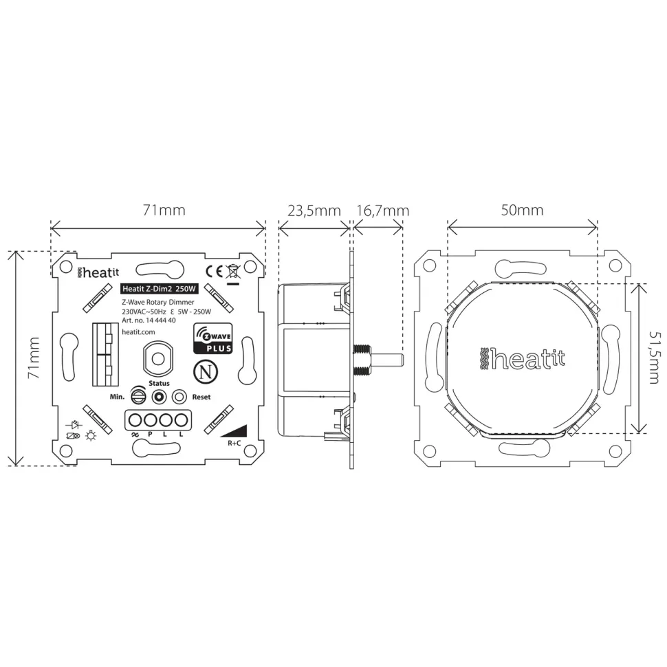 Heatit Z-Dim 2 Z-Wave multi-dimmer 250 W