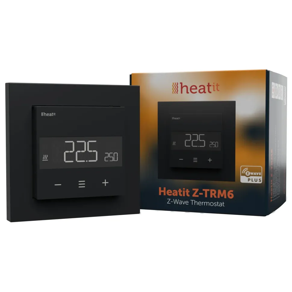 Heatit Z-TRM6 Termostat med Z-wave Black