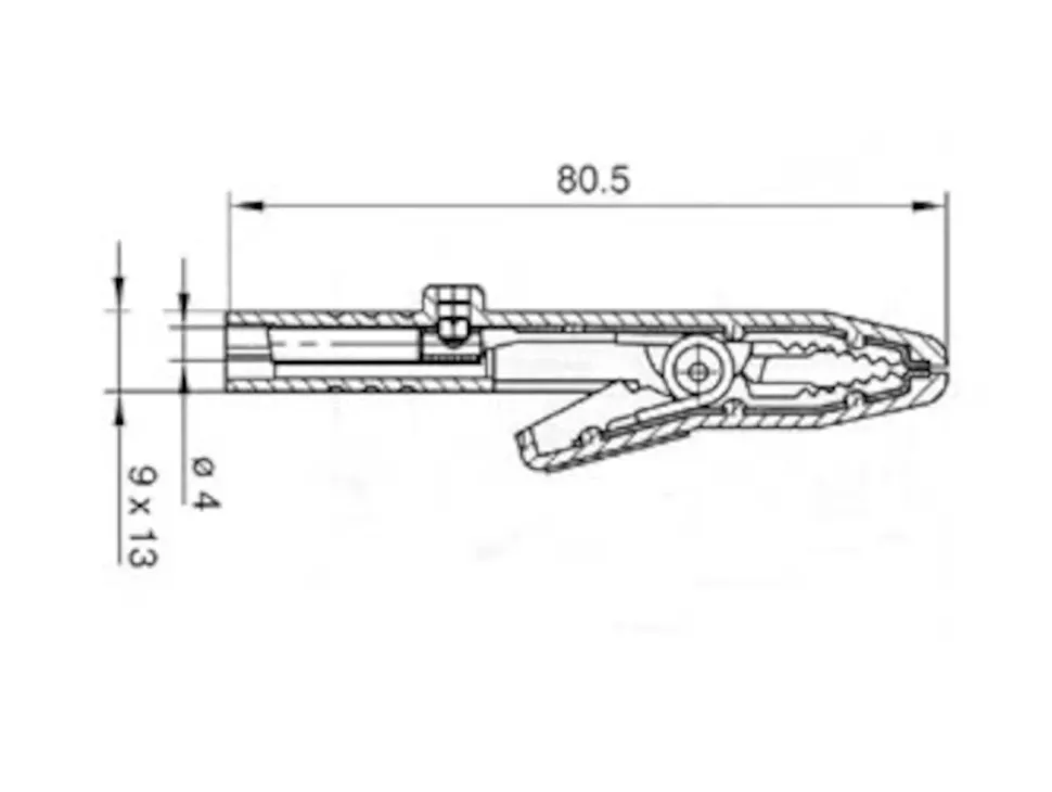 Hirschmann Krokodilklämma 80 mm Röd
