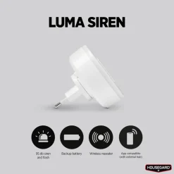 Housegard Luma trådlös siren med repeaterfunktion