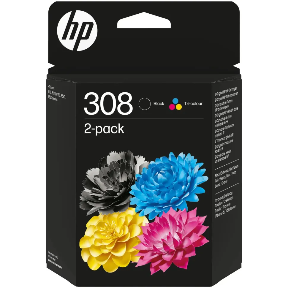HP 308 Bläckpatron 2-pack – svart och färg