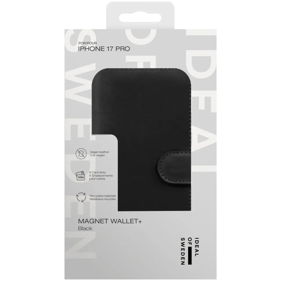 IDEAL OF SWEDEN Magnet Wallet+ - plånboksfodral till iPhone 17 Pro Black