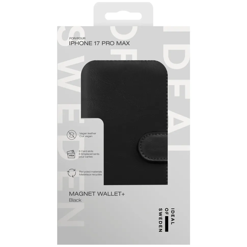 IDEAL OF SWEDEN Magnet Wallet+ - plånboksfodral till iPhone 17 Pro Max Black