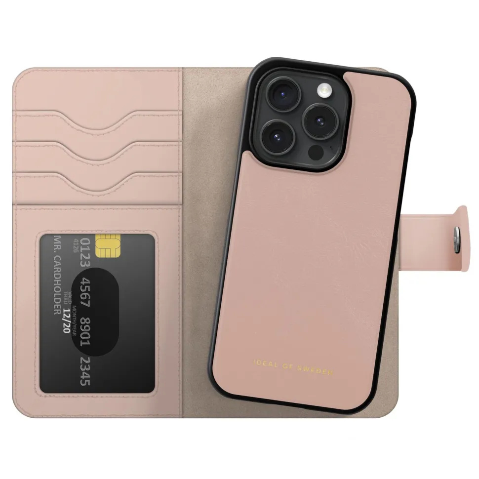 IDEAL OF SWEDEN Magnet Wallet+ för iPhone 15 Pro Rosa
