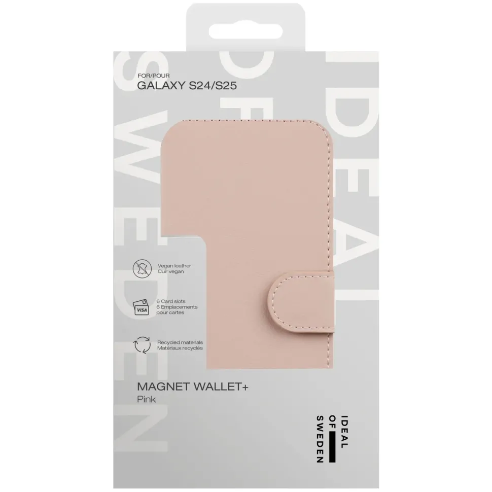 IDEAL OF SWEDEN Magnet Wallet+ - plånboksfodral till Galaxy S25 Pink