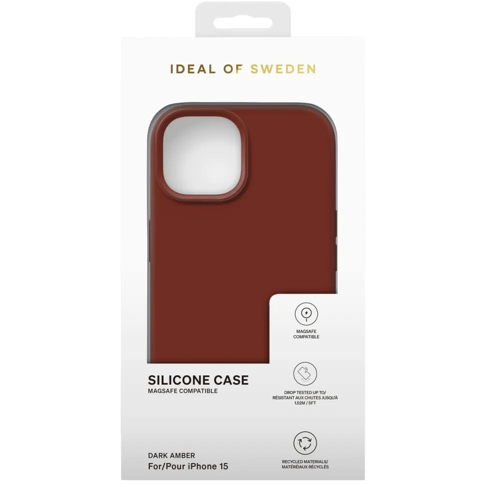 IDEAL OF SWEDEN Silikonskal för iPhone 15 Dark Amber