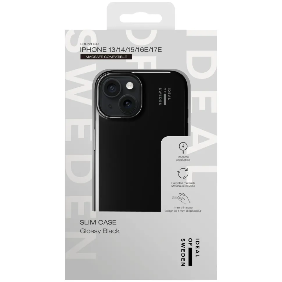 IDEAL OF SWEDEN Slim MagSafe Case – iPhone 13, 14, 15, 16e och 17e Glossy Black