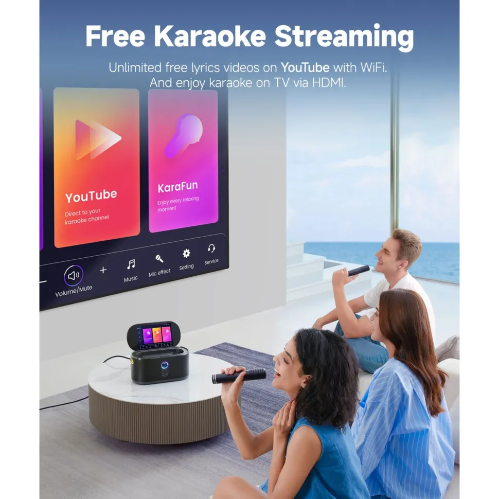 Ikarao Shell S1 Bärbar karaokemaskin med 10,1" HD-skärm