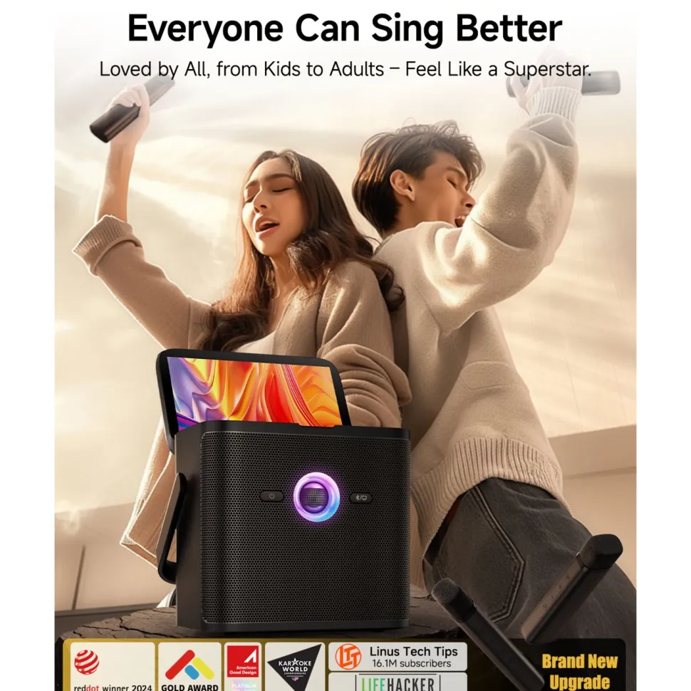 Ikarao Shell S3 Bärbar karaokemaskin med 7" HD-skärm