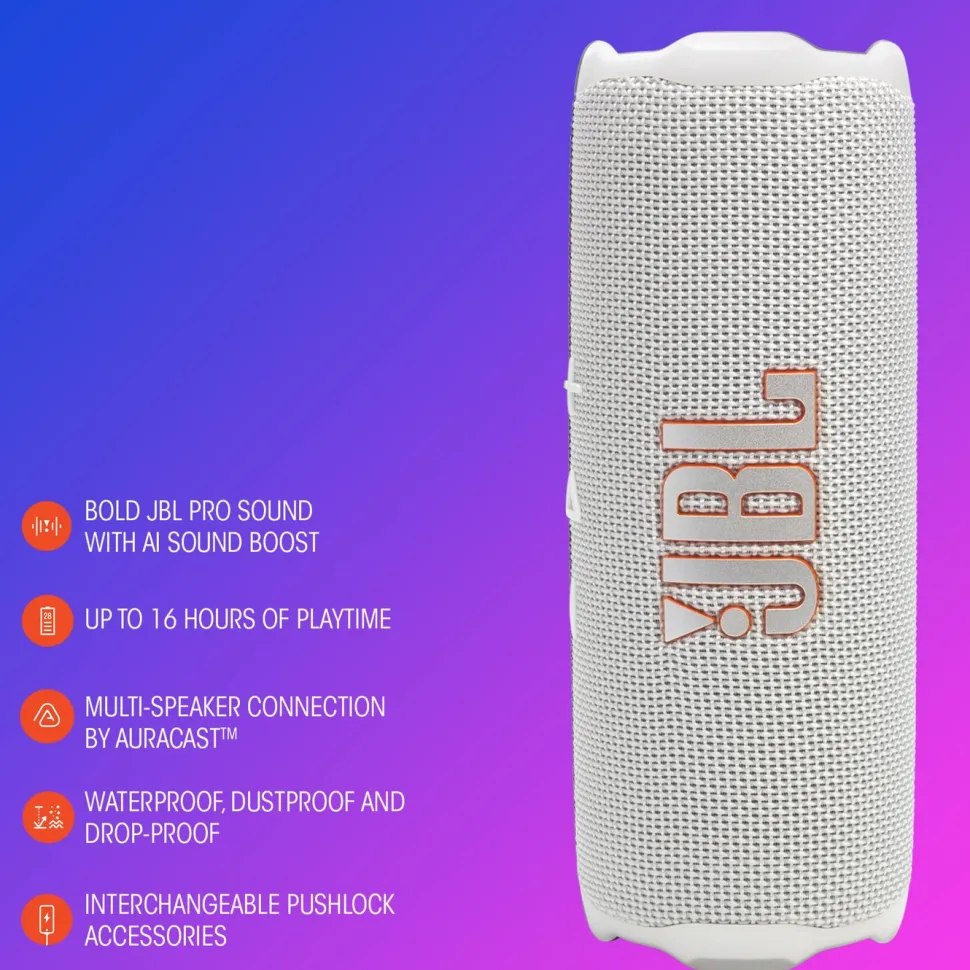 JBL Flip 7 Portabel trådlös högtalare Vit