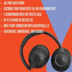 JBL Tune 730BT trådlösa hörlurar Svart