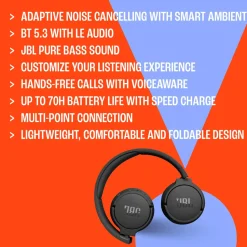 JBL Tune 670 NC Trådlösa hörlurar Vit