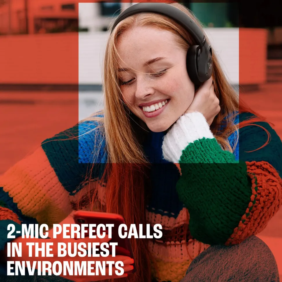 JBL Tune 680NC Trådlösa on-ear-hörlurar med aktiv brusreducering Svart