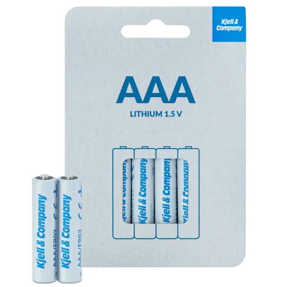 Kjell & Company AAA-litiumbatterier 4-pack