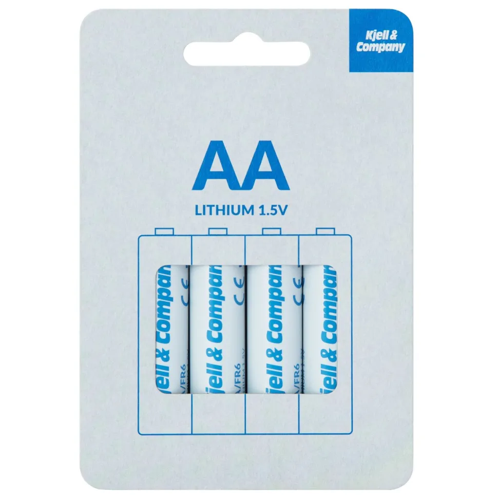 Kjell & Company AA-litiumbatterier 4-pack