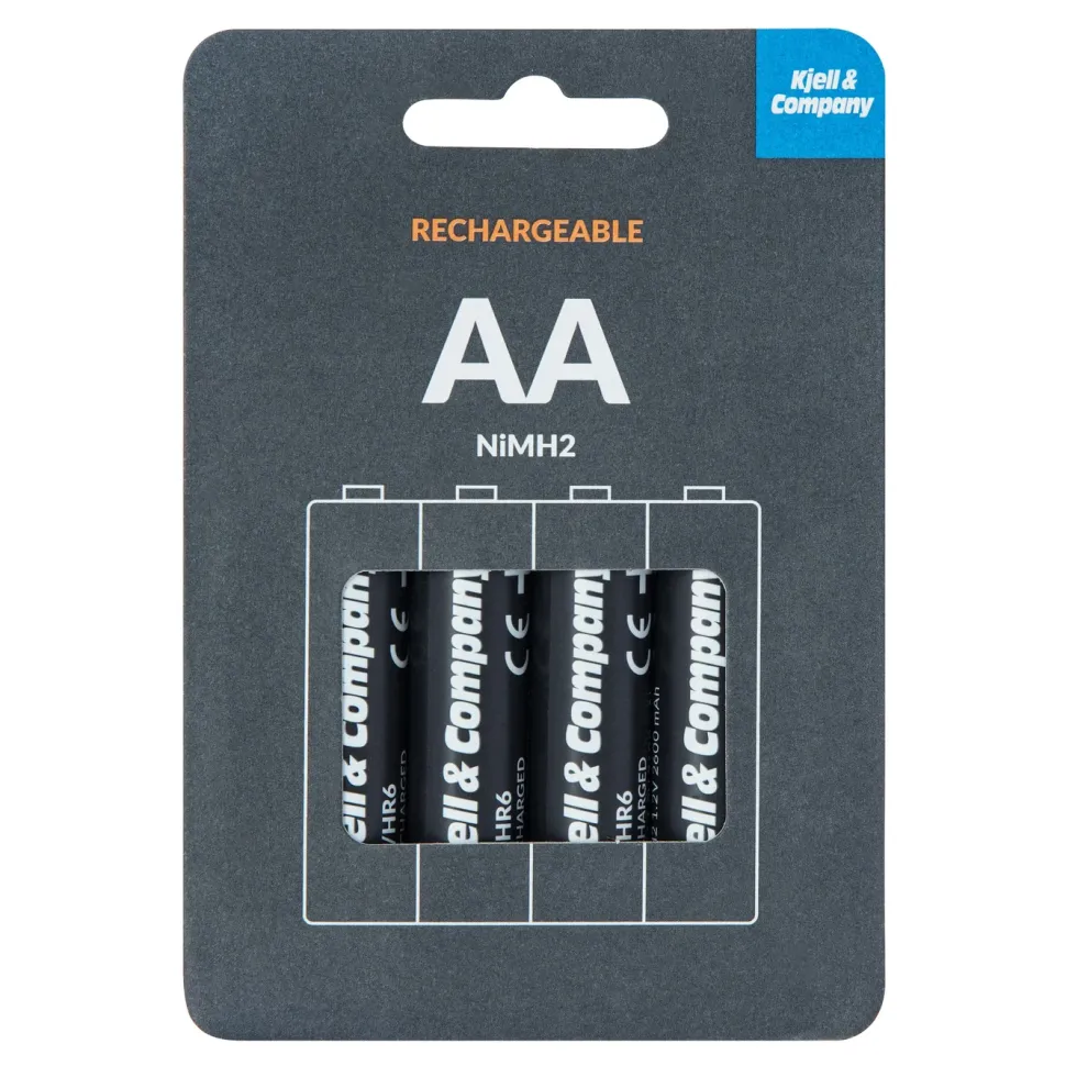 Kjell & Company Laddningsbara AA-batterier 2600 mAh 4-pack