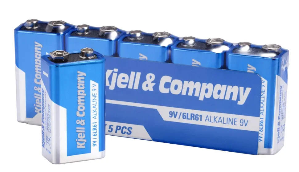 Kjell & Company 9 V-batterier (PP3) 5-pack