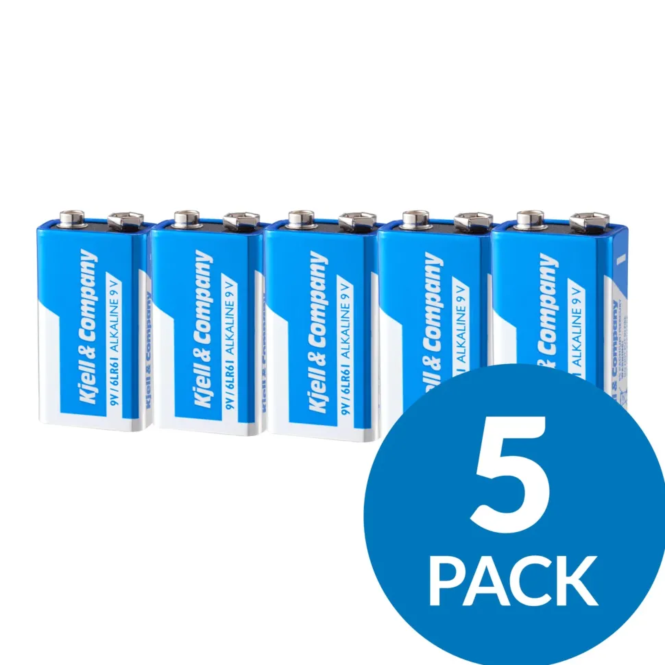 Kjell & Company 9 V-batterier (PP3) 5-pack