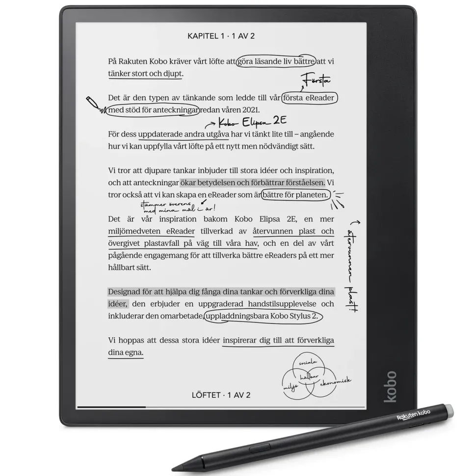 Kobo Notebook Elipsa 2E med Kobo Stylus 2