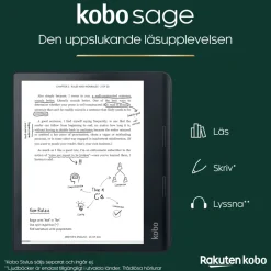 Kobo Sage Vattentät läsplatta 8” med wifi