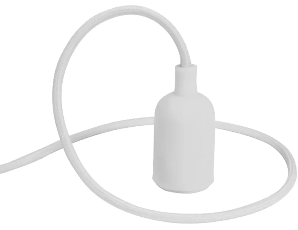 Lamphållare med textilkabel Vit