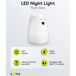 LED-nattlampa Isbjörn