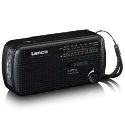 Lenco MCR-113BK FM-radio med dynamo- och solcellsladdning