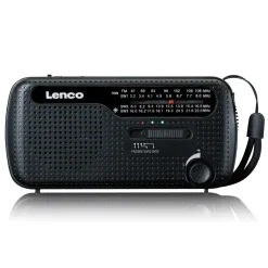 Lenco MCR-113BK FM-radio med dynamo- och solcellsladdning