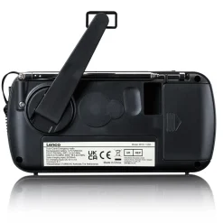 Lenco MCR-113BK FM-radio med dynamo- och solcellsladdning