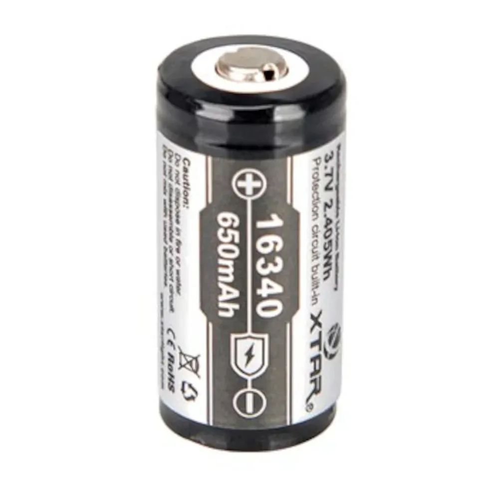 16340 Li-ion-batteri 3,7 V 650 mAh