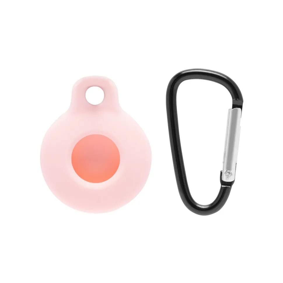 Linocell AirTag silikonfodral med karbinhake Rosa