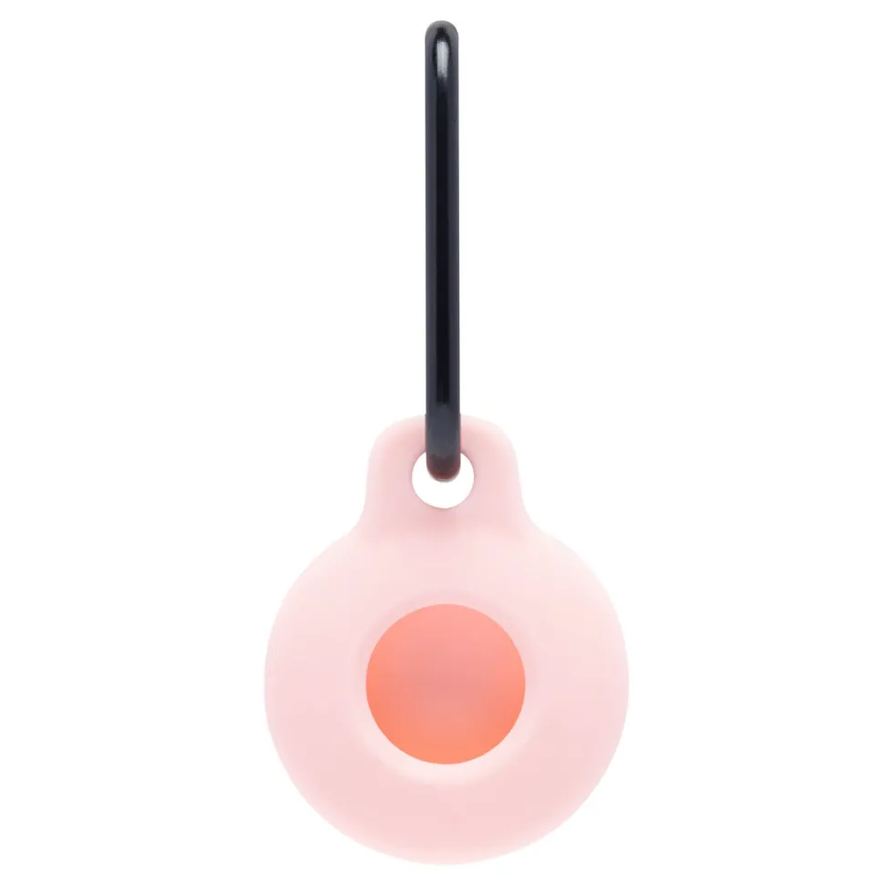 Linocell AirTag silikonfodral med karbinhake Rosa