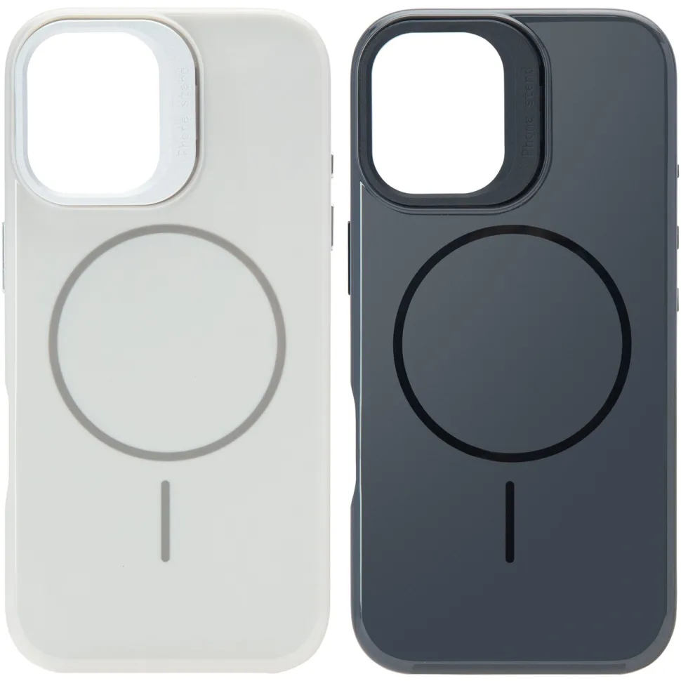 Linocell Flip Stand Case Mobilskal för iPhone 17 Vit