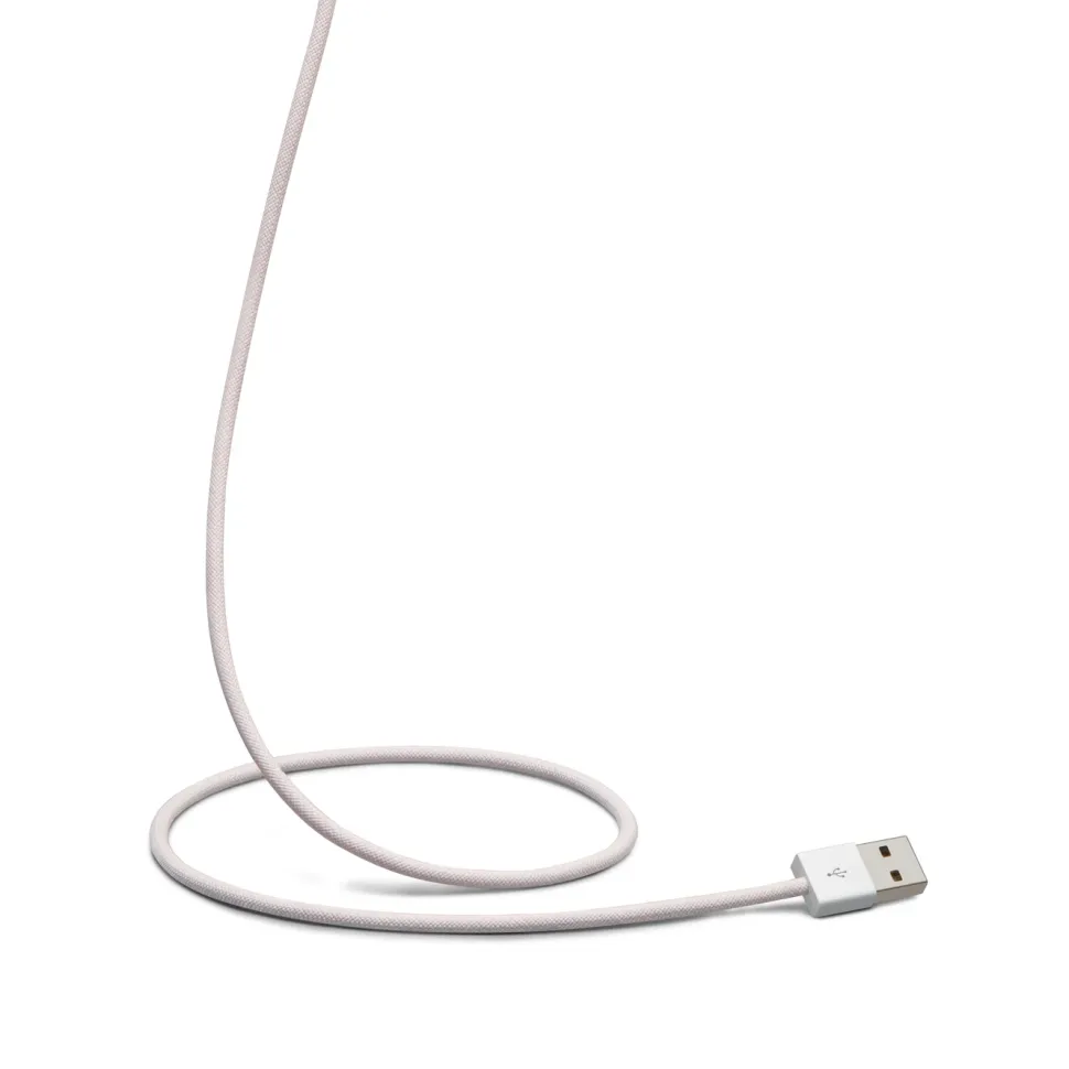 Linocell Flätad USB-A- till Lightning-kabel Rosa 0,5 m