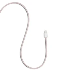 Linocell Flätad USB-A- till Lightning-kabel Rosa 1 m