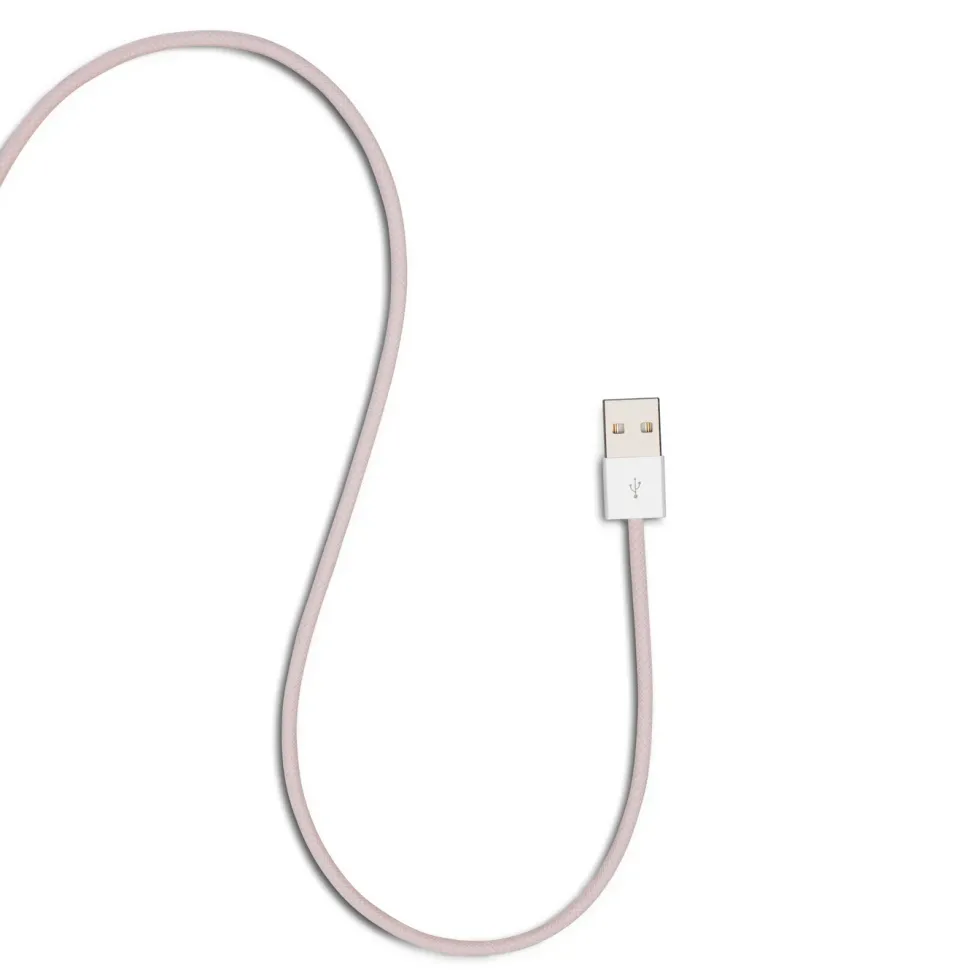 Linocell Flätad USB-A- till Lightning-kabel Rosa 1 m