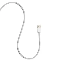 Linocell Flätad USB-A- till Lightning-kabel Vit 1 m