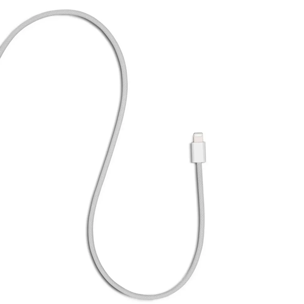 Linocell Flätad USB-A- till Lightning-kabel Vit 1 m