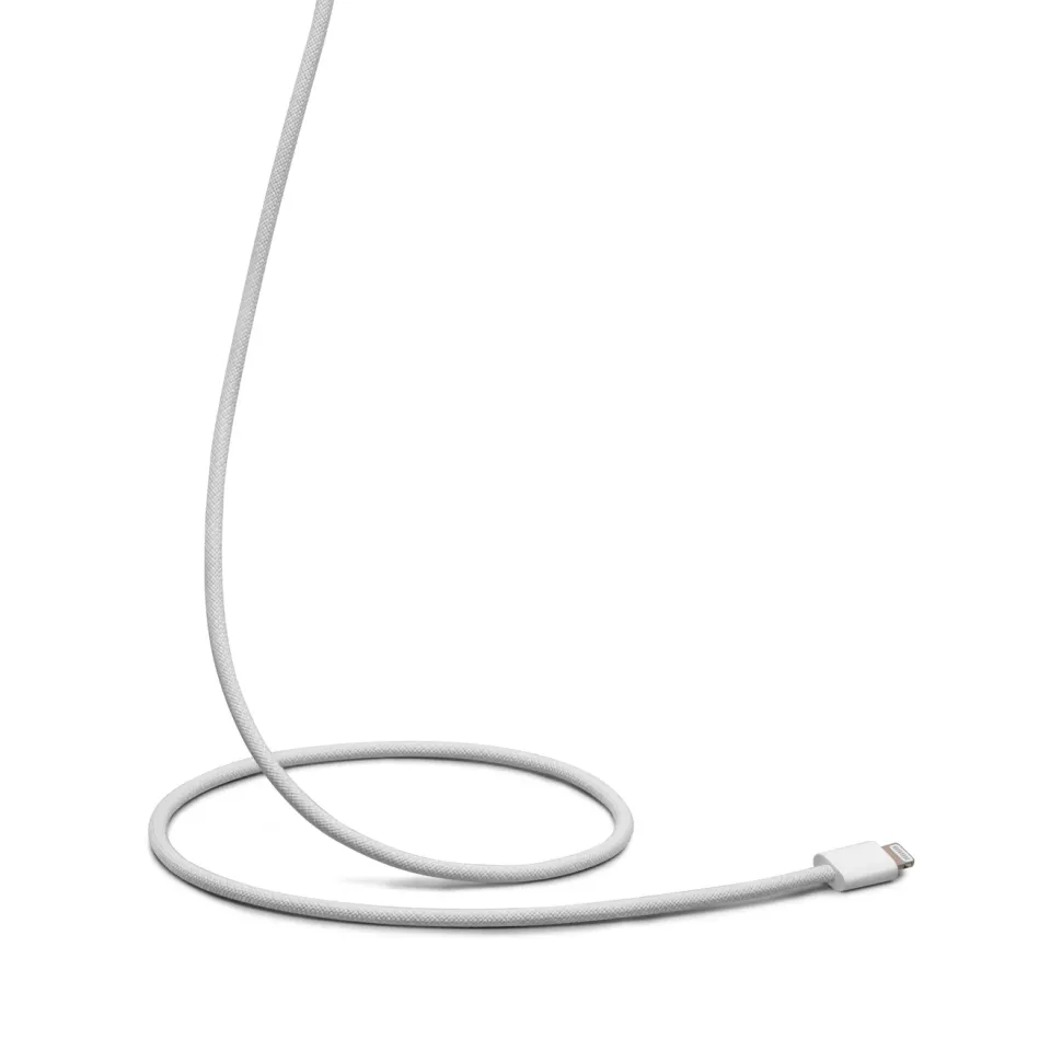 Linocell Flätad USB-A- till Lightning-kabel Vit 0,5 m