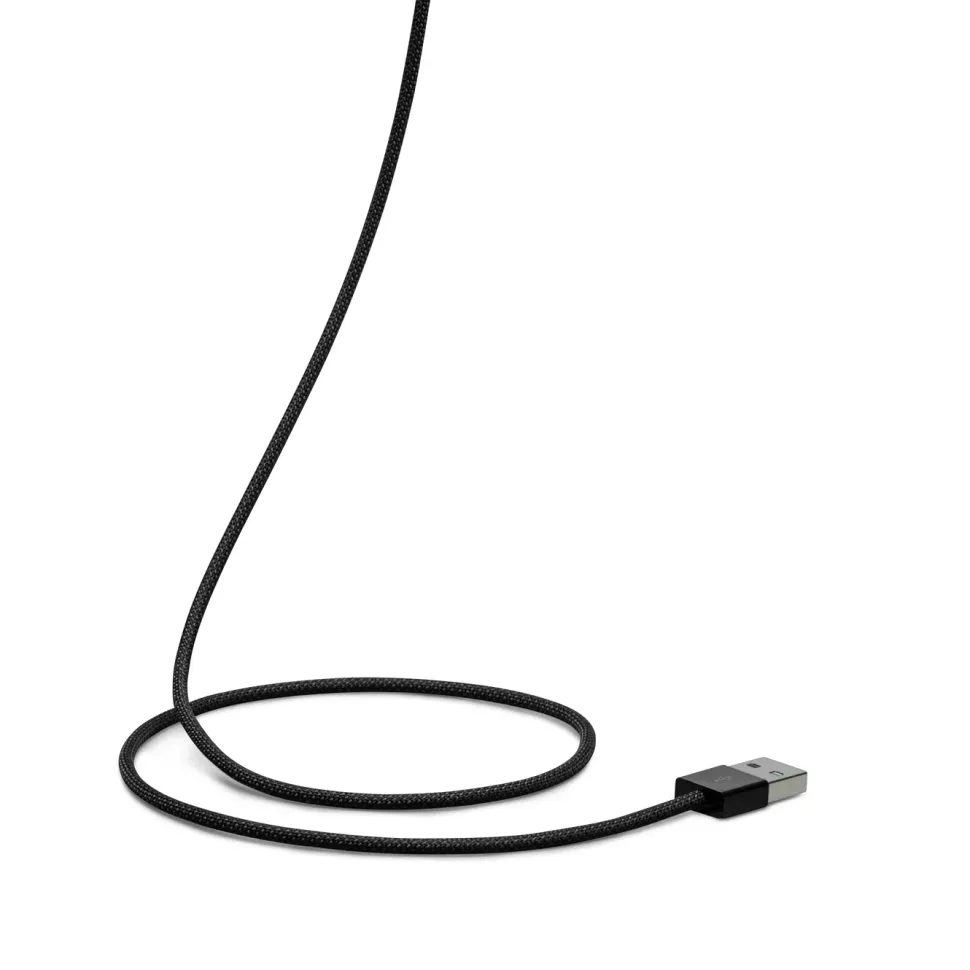 Linocell Flätad USB-A- till USB-C-kabel Svart 1 m