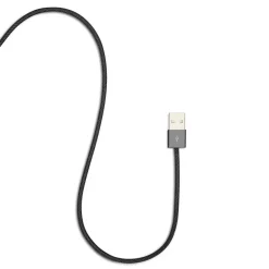 Linocell Flätad USB-A- till USB-C-kabel Svart 1 m