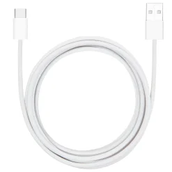 Linocell Flätad USB-A- till USB-C-kabel Vit 2 m