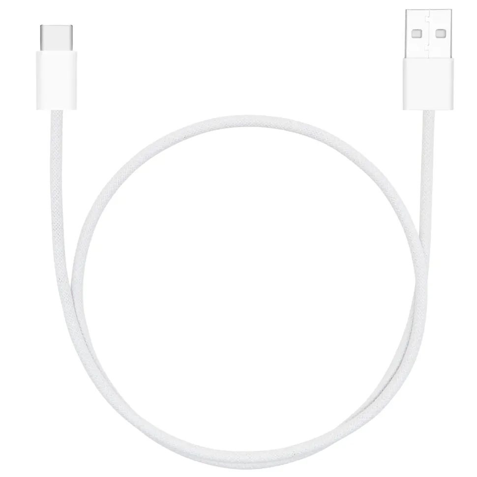 Linocell Flätad USB-A- till USB-C-kabel Vit 0,5 m