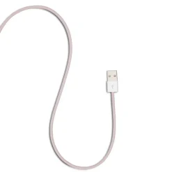 Linocell Flätad USB-A- till USB-C-kabel Rosa 2 m