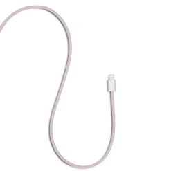 Linocell Flätad USB-C- till Lightning-kabel Rosa 0,5 m