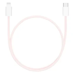 Linocell Flätad USB-C- till Lightning-kabel Rosa 0,5 m
