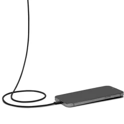 Linocell Flätad USB-C- till Lightning-kabel Svart 2 m